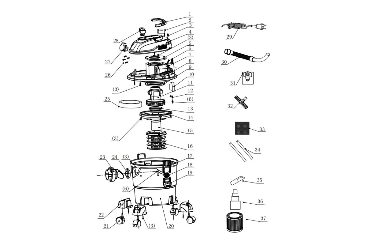 Пылесос RedVerg RD-VC1200S-20P - фото №7