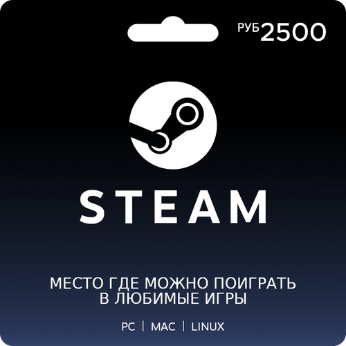 Подарочная карта Steam 20 рублей стим пополнение пополнение steam карта оплаты Россия и СНГ 2950₽