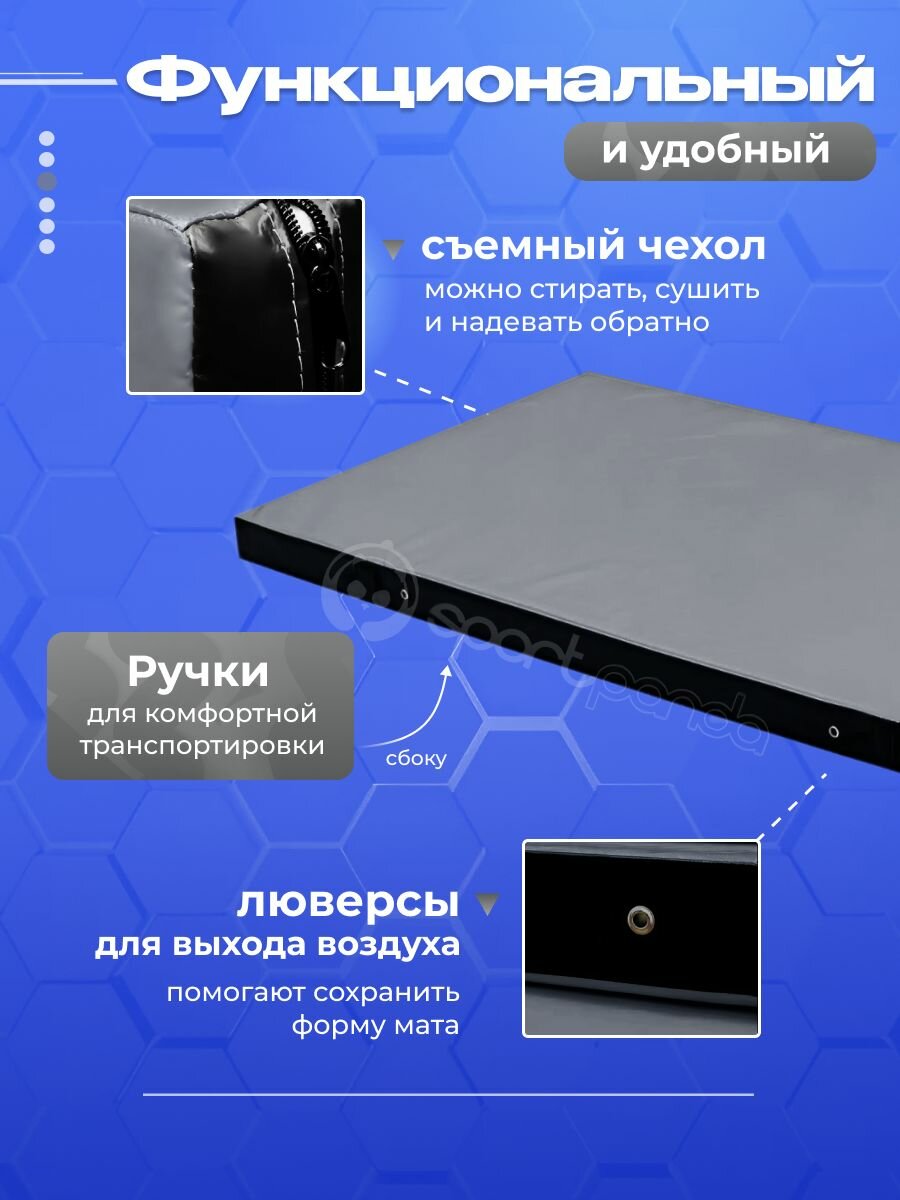 Мат гимнастический 200х100х10 см, мягкий щит (22 плотности) . — фото 1