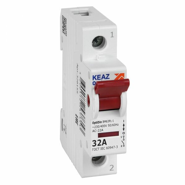 КЭАЗ OptiDin ВМ63PL Выключатель нагрузки 1P 32А 400В 328155 (4шт.)