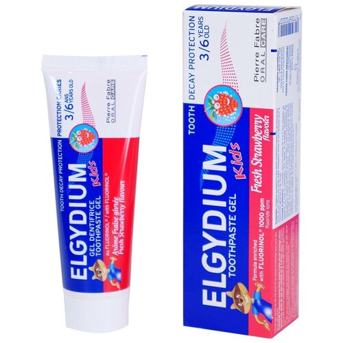 Паста-гель зубная Защита от кариеса Kids Fresh Strawberry Elgydium/Эльгидиум 50мл