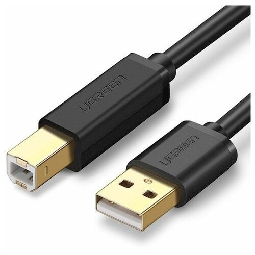 кабель ugreen us369 80803 usb a to usb b 2 0 для принтера чёрный серый космос Ugreen 20847 Кабель UGREEN US135 USB-A - USB-B, цвет: черный, 2M