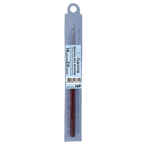 крючок для вязания gamma с пластиковой ручкой металл d 5 0 мм 14 см в чехле Для вязания Gamma HP крючок с пласт. ручкой сталь d 2.0 мм 14 см в чехле .
