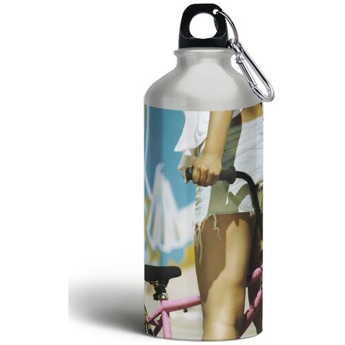 фото Бутылка спортивная,туристическая фляга, 500мл с карабином спорт bmx велосипед девушка - 272 brutbottle