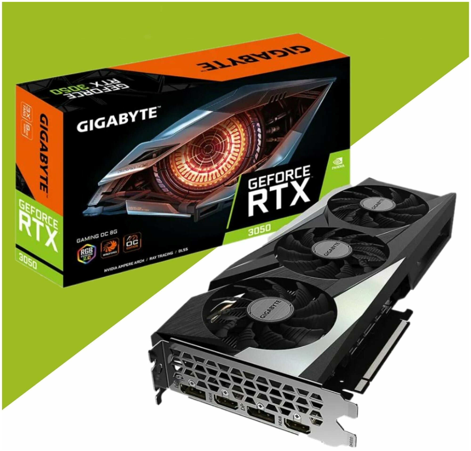 Видеокарта GIGABYTE GeForce RTX 3050 GAMING OC 8G GV-N3050GAMING OC-8GD