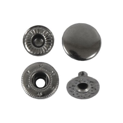 Кнопки 12.5 мм пружинные (альфа). Блек никель. 50 шт.