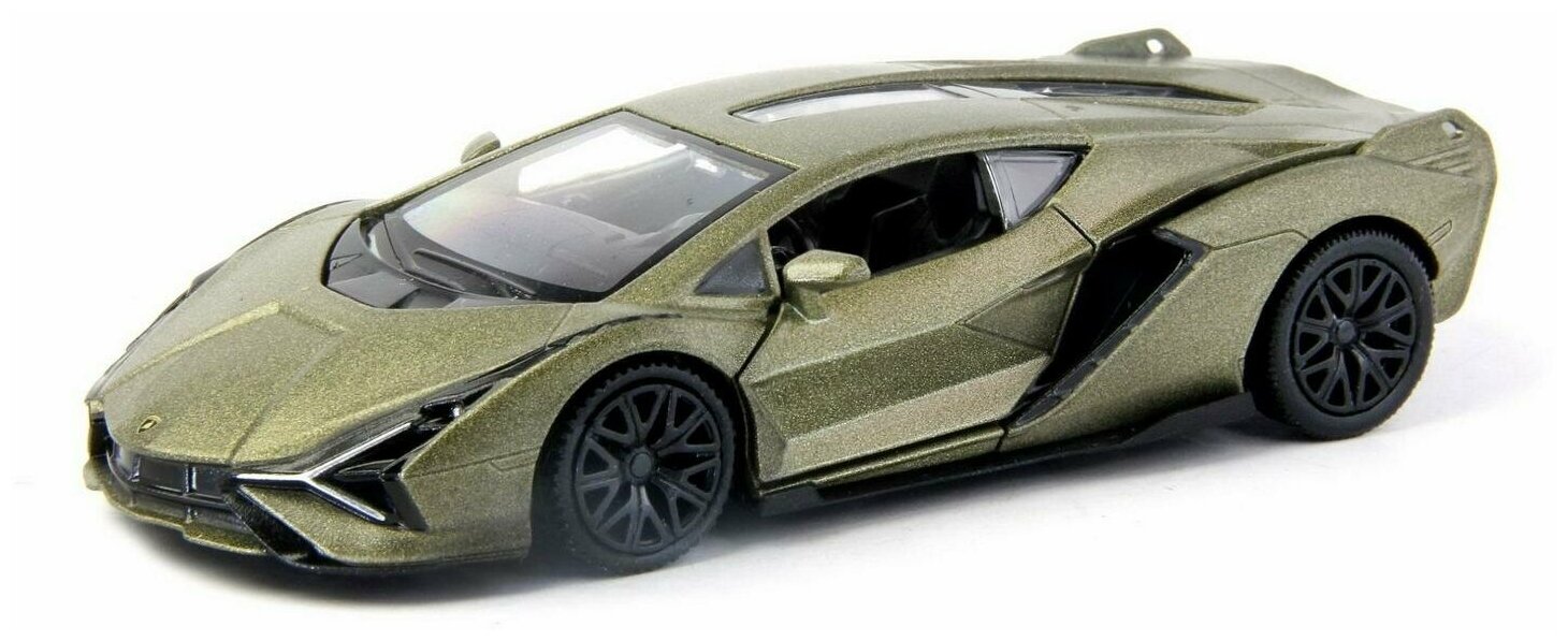 Машина металлическая RMZ City 1:32 Lamborghini Sian, оливковый матовый цвет, двери открываются