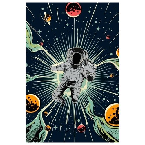 Картина по номерам на холсте космос (космонавт, звёзды, планета, абстракция) - 7859 Г 60x40 картина по номерам на холсте космос красочный космонавт луна планета 7719 г 60x40