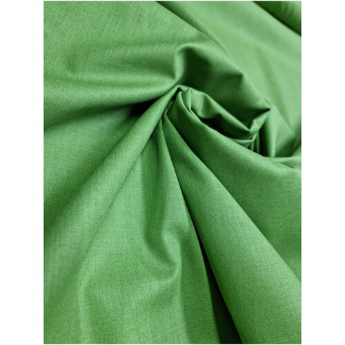 фото Ткань на отрез бязь гладкокрашеная зеленый чай для шитья постельного белья и рукоделия ширина 150 см россия