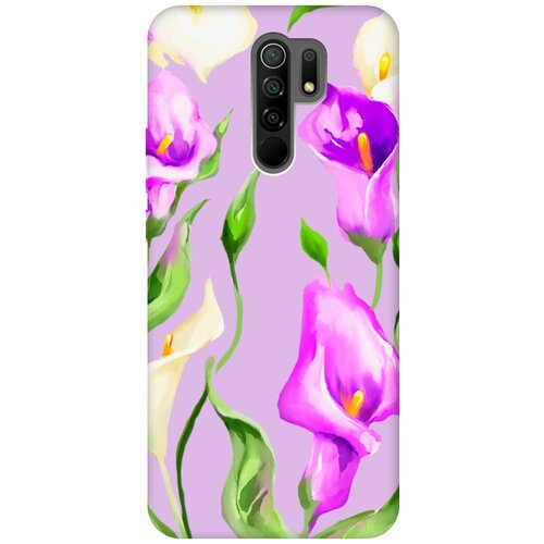 Силиконовый чехол на Xiaomi Redmi 9, Сяоми Редми 9 Silky Touch Premium с принтом Amazing Callas сиреневый силиконовый чехол на xiaomi redmi 9 сяоми редми 9 silky touch premium с принтом princes сиреневый