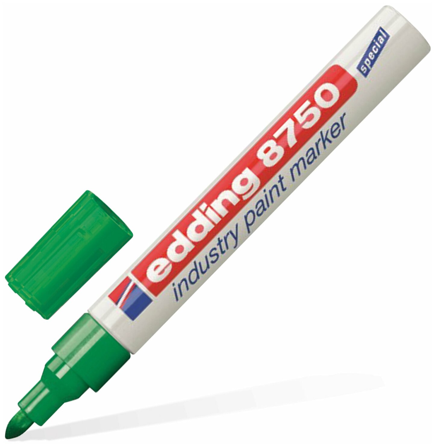 Маркер-краска лаковый (paint marker) EDDING 8750, зеленый, 2-4 мм, круглый наконечник, алюминиевый корпус