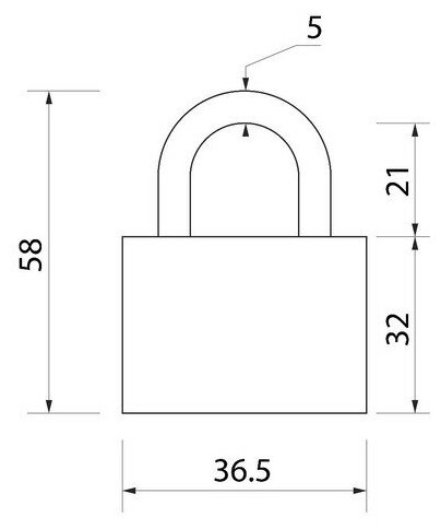 Замок навесной ТероПром 622412 тип 14, 36х60 мм, 3 ключа - фотография № 2