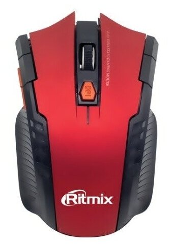 Мышь беспроводная RITMIX RMW-115 Red,Разр:800/1200/1600,беспроводнаясоед. с USBприем,Кнопки:5 + 1 кол.-кн.,Диапазон:8-10 м,Пит.: 2xAAA