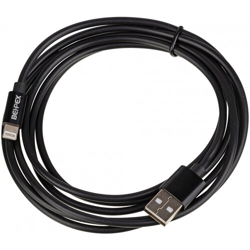 Кабель USB (m)-Lightning (m) 2м черный hama flat lightning m usb a m 1 2м