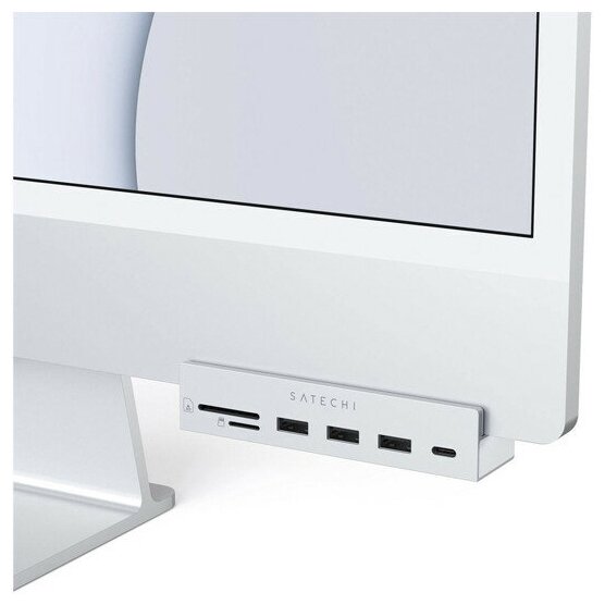 USB-C-концентратор Satechi Aluminum USB-C Clamp Hub для 24 iMac ST-UCICHS серебристый