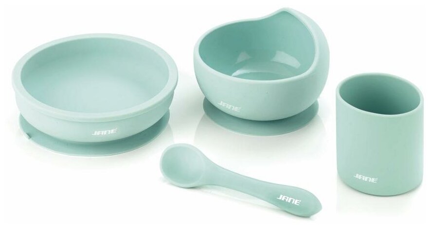Набор детской силиконовой посуды JANE, Mint 4 предмета
