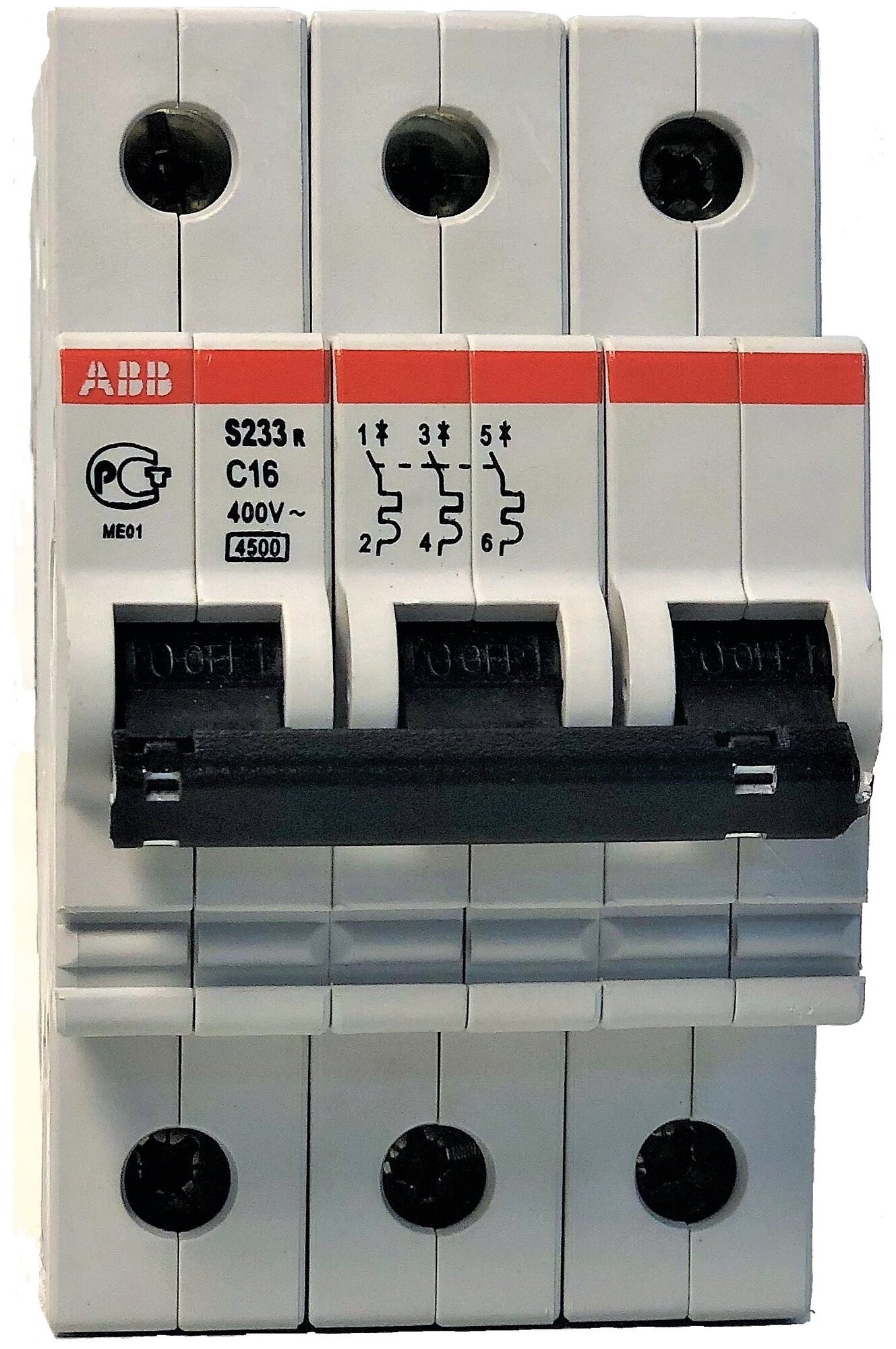 Автоматический выключатель 3-полюсной S233R С16 16А 4.5кА