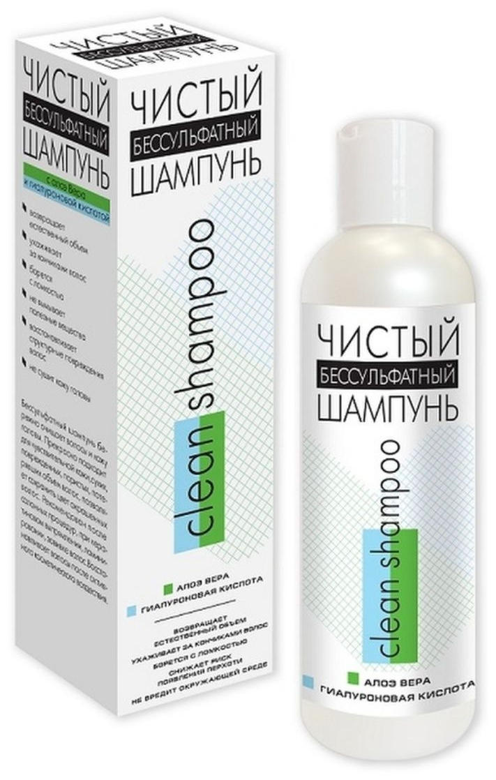 Шампунь чистый бессульфатный с алоэ Вера и гиалуроновой кислотой МедикоМед фл. 250мл Медикомед НПФ ООО - фото №1