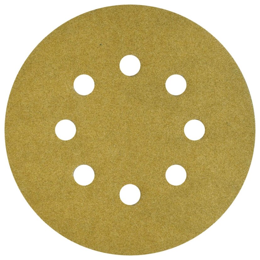 Круг шлифовальный на липучке "NAPOLEON PAPER GOLD" 5шт диаметр 125 мм 8 отверстий зернистость Р320 / наждачная бумага / абразив / наждачный круг / абразивный круг / наждачка / шкурка шлифовальная