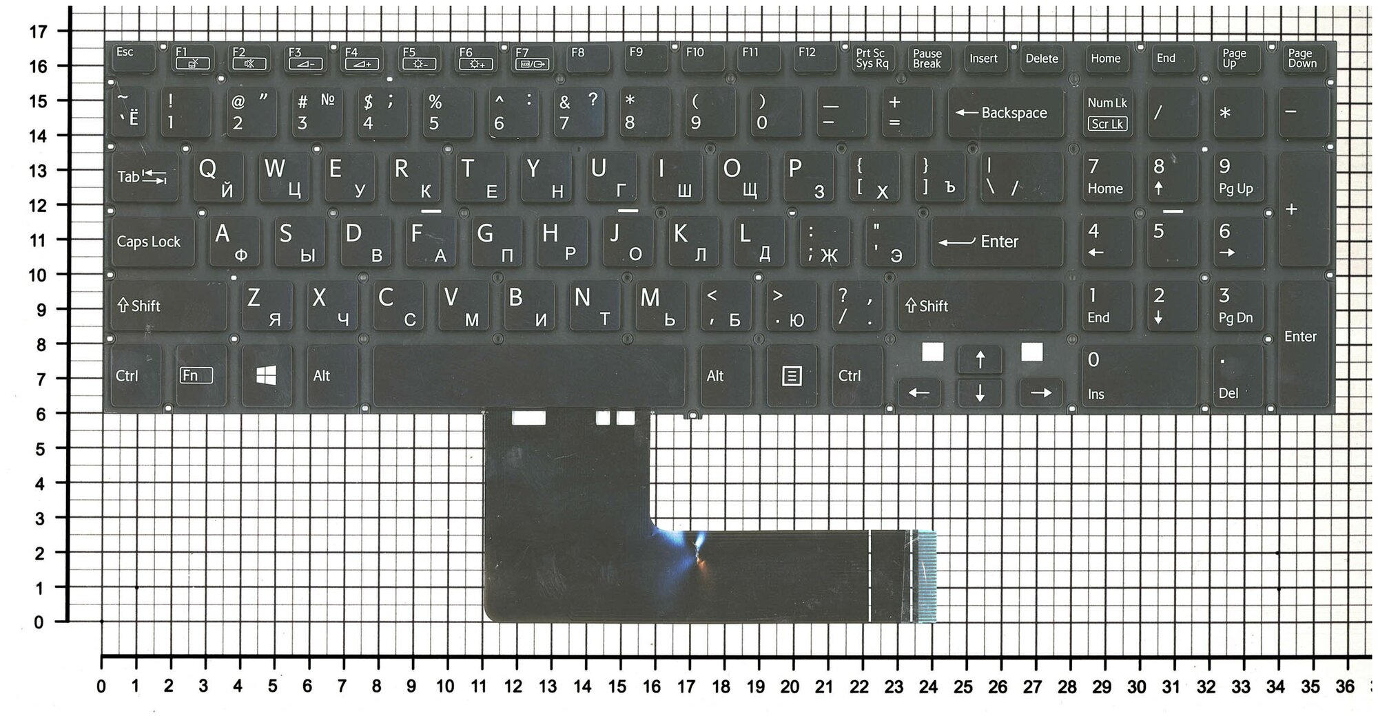 Клавиатура для ноутбука Sony Vaio 149240521US черная без рамки