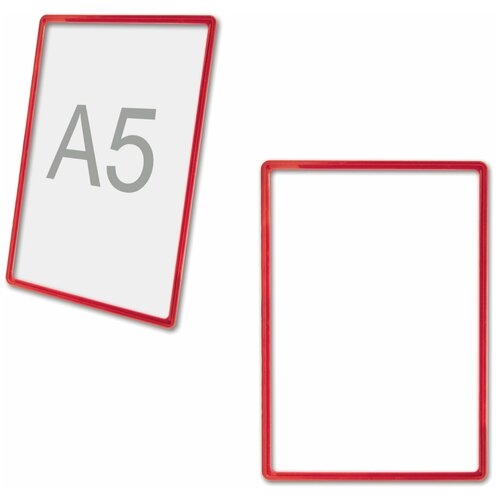 Рамка POS для рекламы и объявлений малого формата (210х148,5 мм), А5, красная, без защитного экрана, 290260