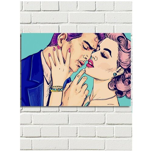 Картина по номерам Парень и девушка поцелуй - 6285 Г 60x40 картина по номерам парень и девушка 6283 в 60x40