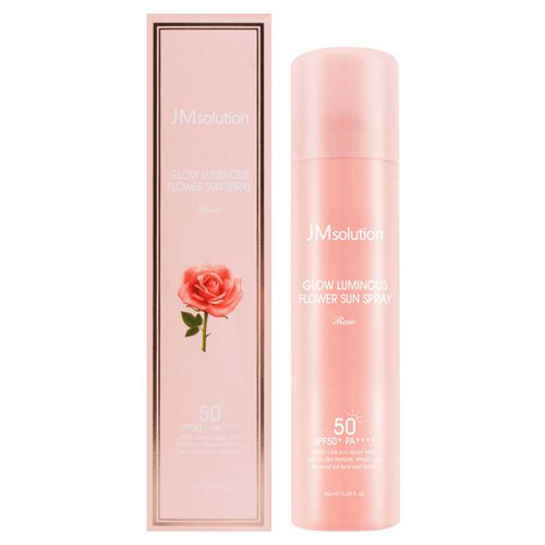 JMsolution Солнцезащитный спрей с экстрактом дамасской розы омолаживающий Glow Luminous Flower Sun Spray SPF 50+ / PA++++ 180 мл