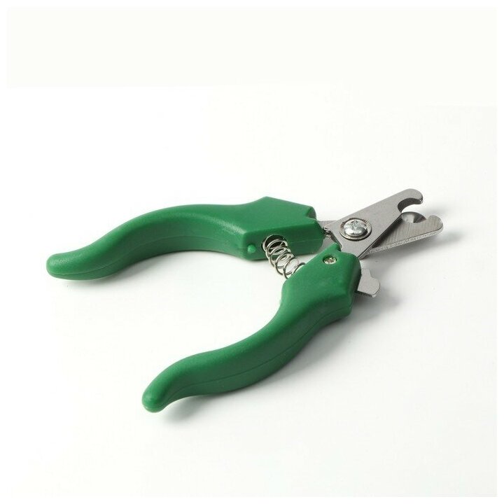 Когтерез боковой Пижон малый с фигурными ручками, отверстие 9 мм, зеленый