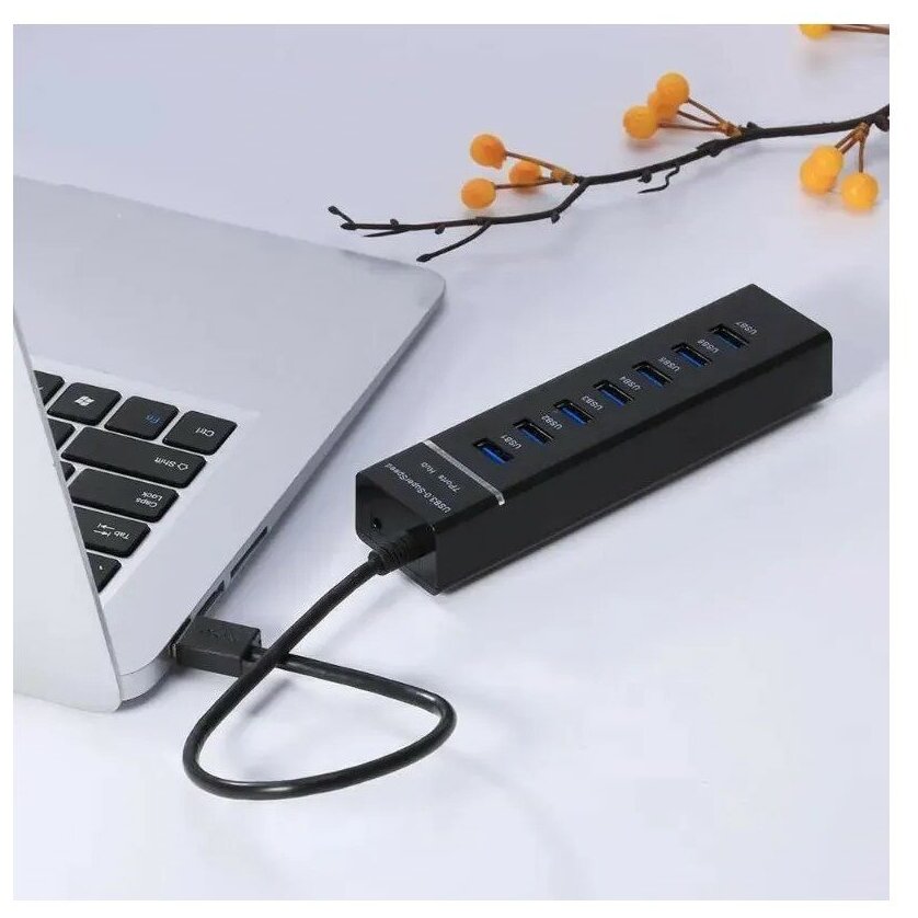 USB HUB 3.0 / USB-концентратор USB 3.0 на 7 портов / Разветвитель для компьютера / ХАБ-разветвитель для ПК / Ноутбука