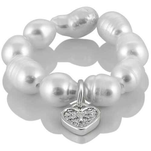 фото Дизайнерское кольцо из натурального жемчуга с сердцем ln one