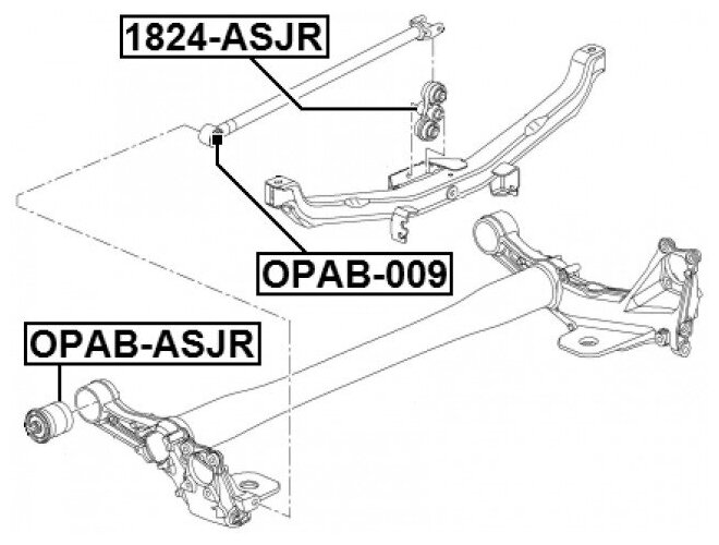 Рычаг подвески задней подвески FEBEST 1824ASJR для а/м CHEVROLET CRUZE, BOLT, OPEL ASTRA, CASCADA, ZAFIRA, ASTRA CLASSIC