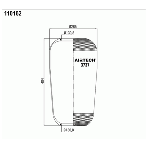3737_пневмоподушка !Кон 484-264-130.8/130.8 Mb, Iveco AIRTECH арт. 3737