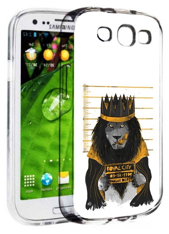Чехол задняя-панель-накладка-бампер MyPads лев в законе для Samsung Galaxy S3 GT-I9300/Duos GT-I9300I противоударный