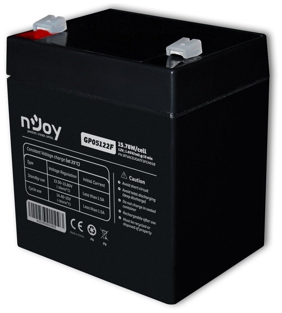 Батарея для ИБП nJOY GP05122F 12 Вт 5.8W/cell внутренняя черная BTVACEUOATF2FCN01B