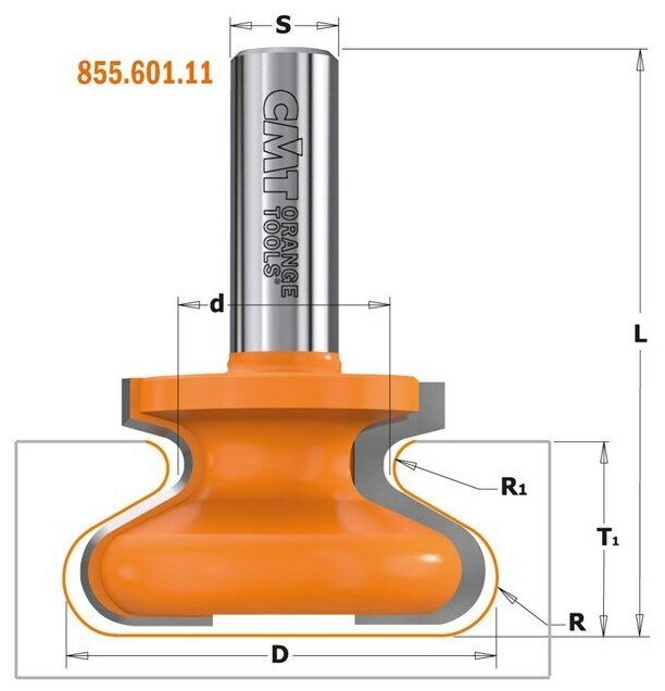 Фреза концевая CMT профильная D=476 I=285 S=120 R=635