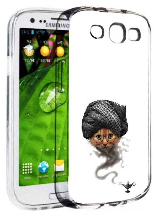 Чехол задняя-панель-накладка-бампер MyPads кот джин для Samsung Galaxy S3 GT-I9300/Duos GT-I9300I противоударный