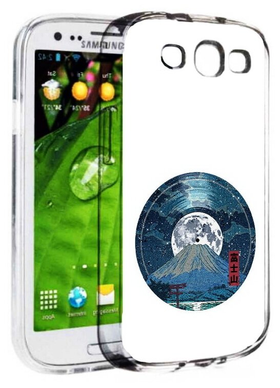 Чехол задняя-панель-накладка-бампер MyPads нарисованная виниловая гора с луной для Samsung Galaxy S3 GT-I9300/Duos GT-I9300I противоударный