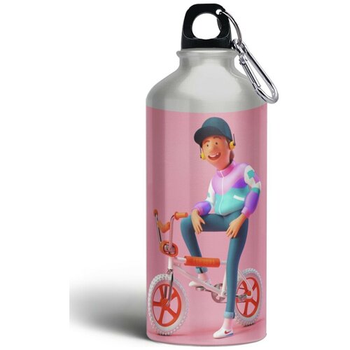 фото Бутылка спортивная,туристическая фляга, 500мл с карабином bmx спорт - 47 brutbottle