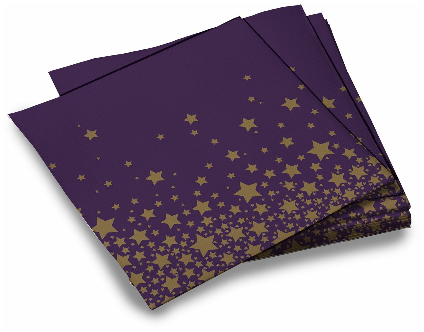 Салфетки бумажные трехслойные Звезды на черном - 2 33*33 см, 20 шт - фотография № 3