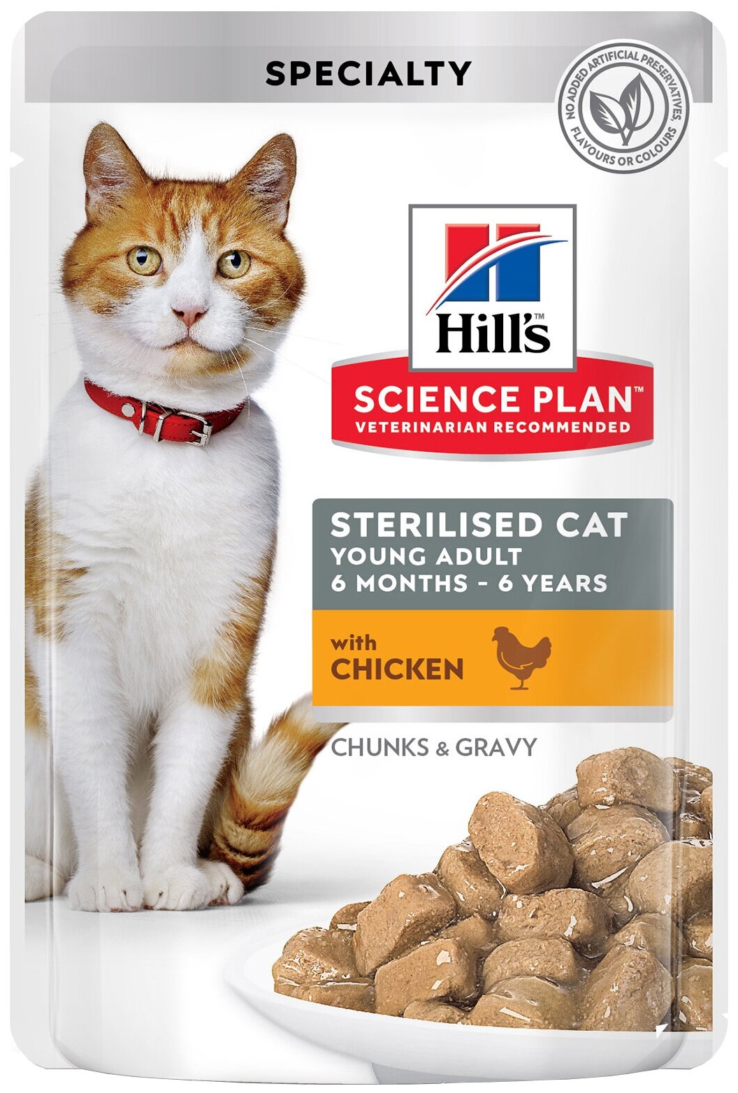 Корм Hill's Science Plan Sterilised Cat Chicken (в соусе) для стерилизованных кошек от 6 мес. до 6 лет, с курицей, 85 г x 12 шт