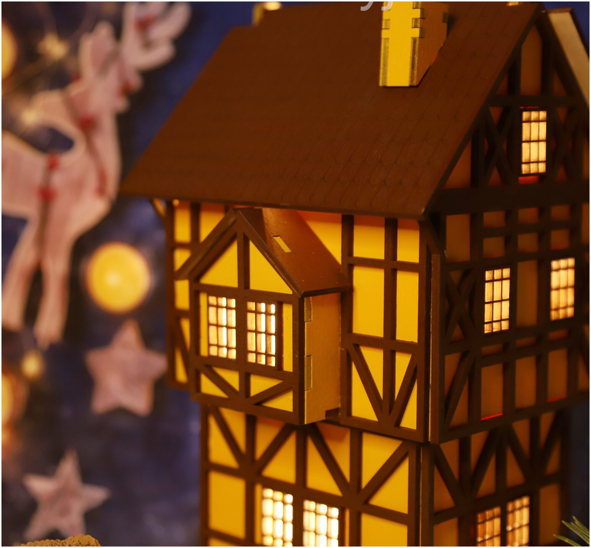 Интерьерный домик-ночник "Бавария"/ декоративный немецкий домик / светильник-конструктор - фотография № 6