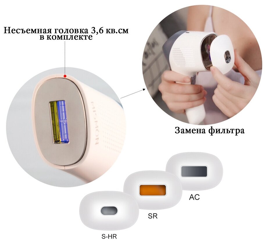 Лазерный фотоэпилятор для удаления волос эпилятор женский 3 в 1 с ледянным компрессом и функцией омоложения кожи - фотография № 7