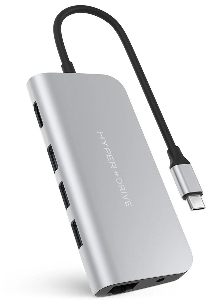 Мульти хаб HyperDrive POWER 9-in-1 USB-C Hub серый HD30F-GRAY