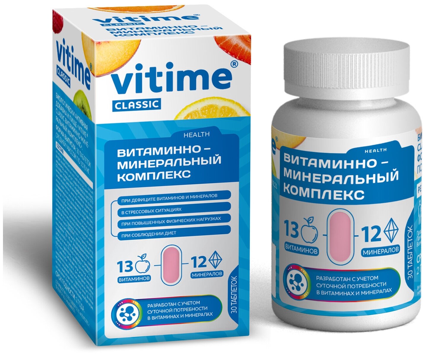 VITime Classic (Витайм Классик) витаминно-минеральный комплекс 30 таблеток в банке