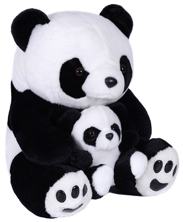 Мягкая игрушка Панда медведь с малышом 40 см / медведь / мишка