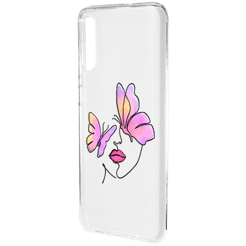 Силиконовый чехол Mcover для Samsung Galaxy A50 с рисунком Девушка с бабочками силиконовый чехол mcover для samsung a33 с рисунком девушка с бабочками