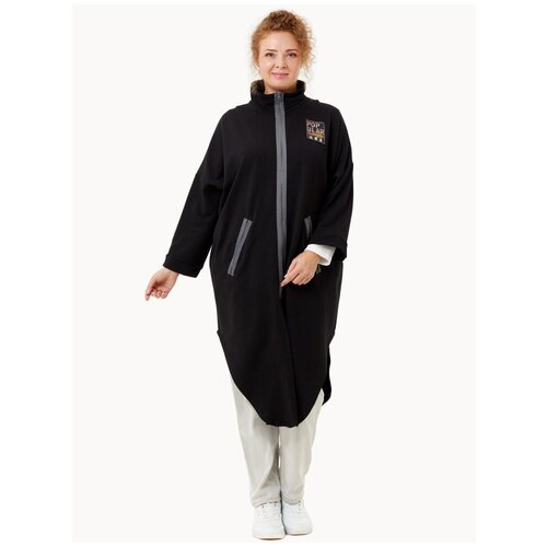 Кардиган XLady женский прима на молнии (черный) / трикотаж / Большие размеры / Plus size