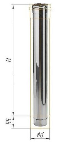 Дымоход 1,0м Ferrum (430 0,5 мм) Ф125 - фотография № 1
