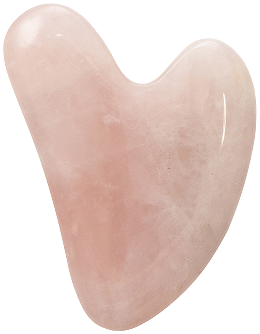 Кристалл скребок для массажа Гуаша сердце MARBELLA PREMIUM из натурального розового кварца
