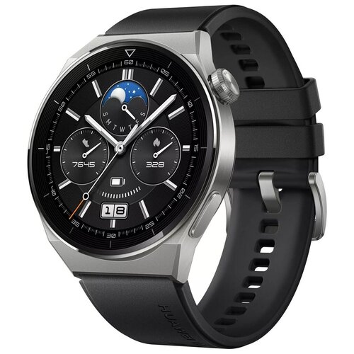 HUAWEI Умные часы HUAWEI Watch GT 3 Pro, светло-серый титановый корпус с ремешком из фторэластомера